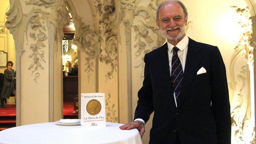 Domingo de Silos Manso, ayer, en el Casino de Madrid, en la presentación de su novela.