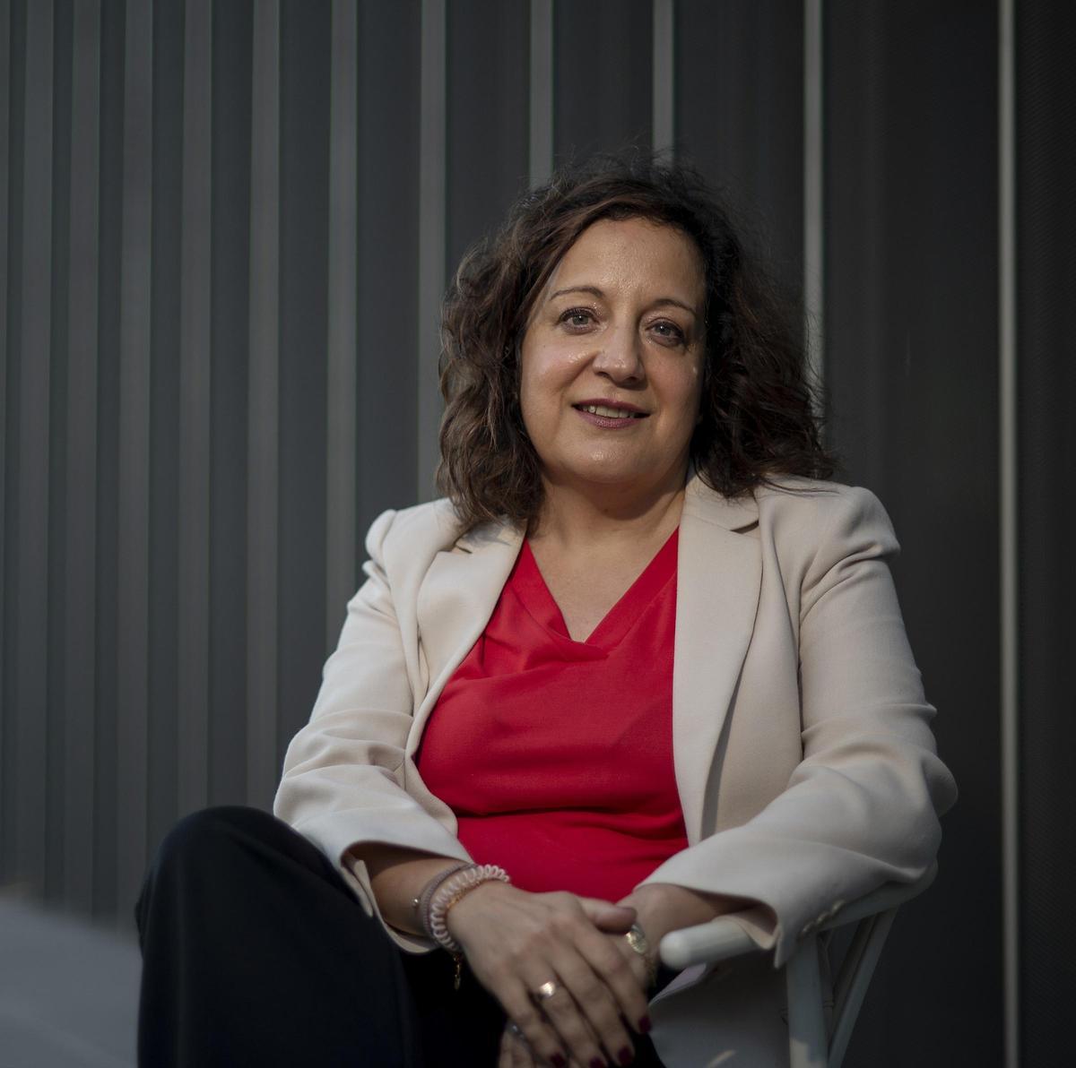 La presidenta de la Alianza Progresista de Socialistas y Demócratas de Europa, Iratxe García, durante la entrevista con EL PERIÓDICO.