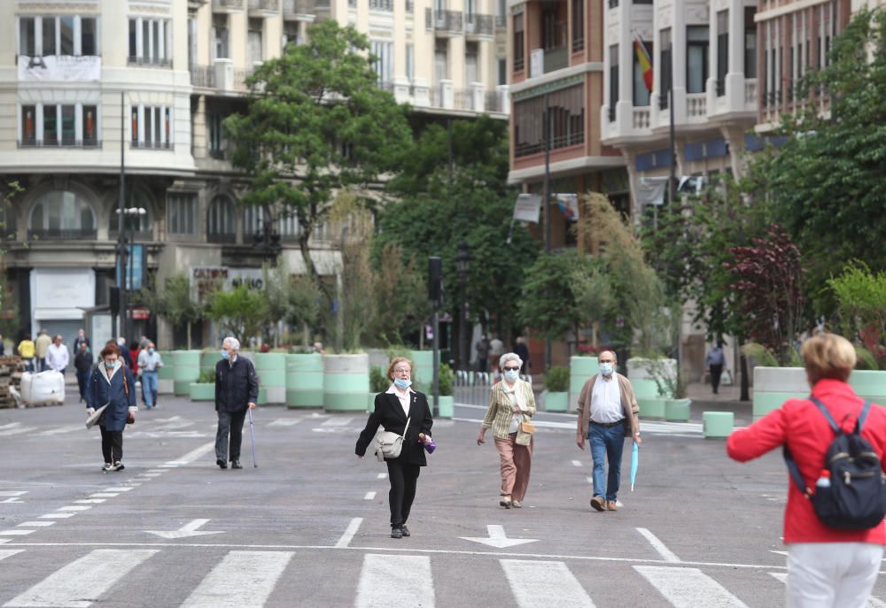 Primer fin de semana desde la peatonalización completa de la Plaza del Ayuntamiento.