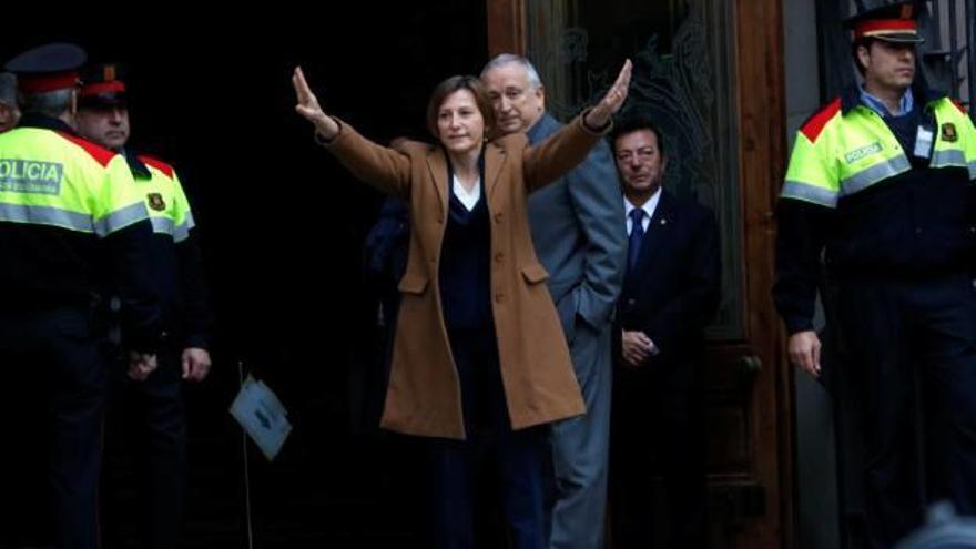 La presidenta del Parlament, Carme Forcadell, minuts abans de declarar.