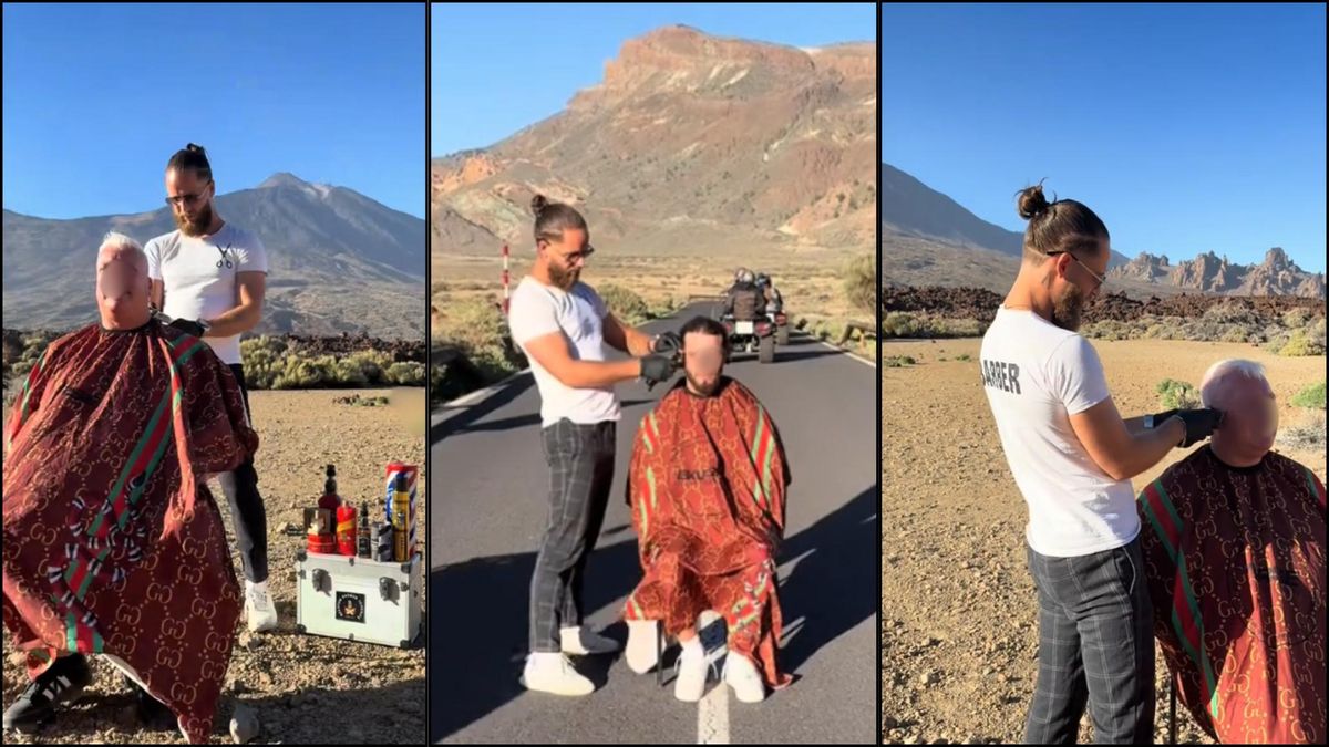Peluquero Utiliza el Parque Nacional del Teide como Salón de Belleza, Generando Riesgos de Seguridad Vial