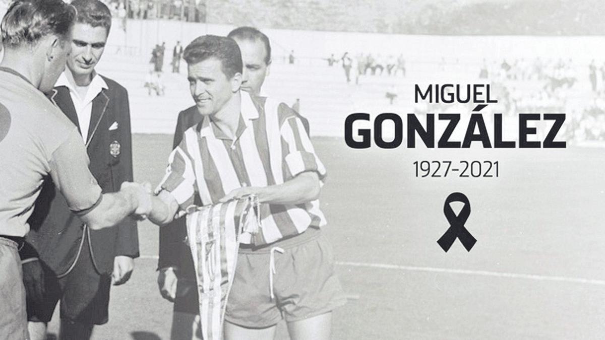 Imagen con la que el Atlético de Madrid quiso rendir homenaje ayer al palmero Miguel González Pérez.