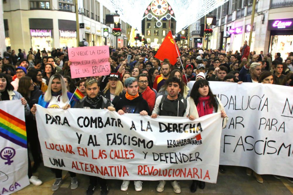 Protesta contra el fascismo en Málaga tras los resultados del 2D