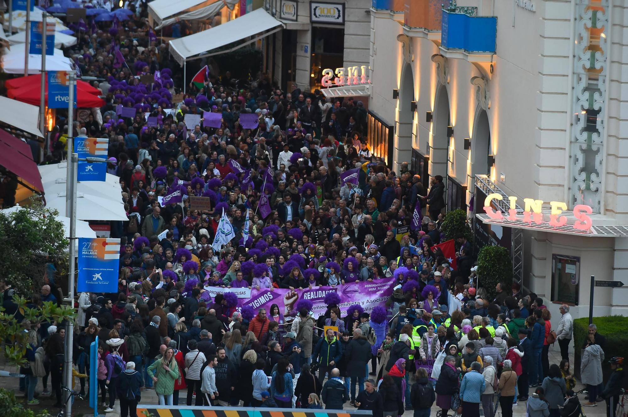 La marcha por el 8M en Málaga, en imágenes