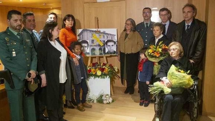 Homenaje a los agentes asesinados por los Grapo, ayer. // E. P.