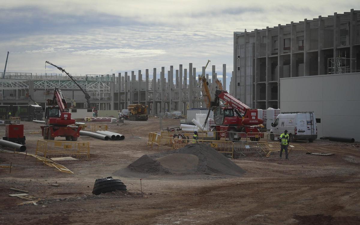 Trabajos de construcción de la gigafactoría, en una imagen captada en noviembre.