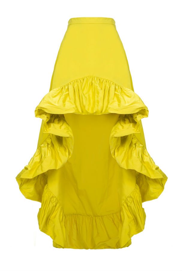 Prendas y complementos en amarillo: falda de Pinko
