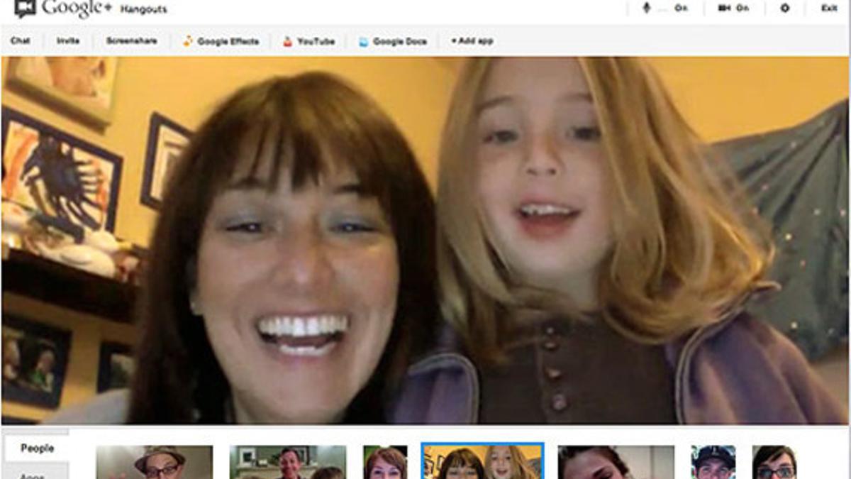 Imagen del vídeo chat de Google+, Hangouts