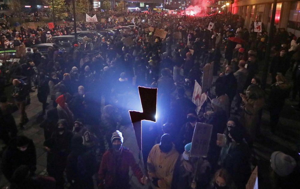 Women's Strike protest in Warsaw