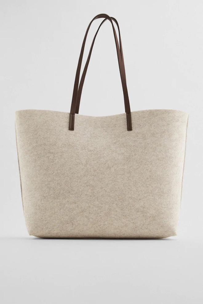 Bolso 'shopper' de fieltro personalizable, de Zara