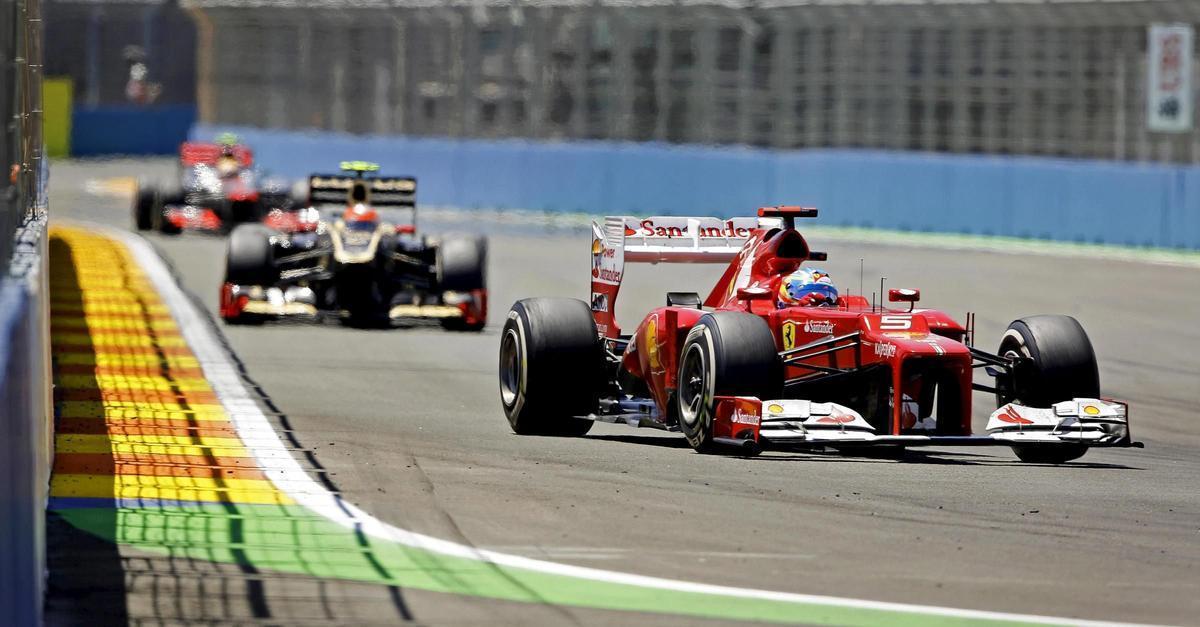 Fernando Alonso (Ferrari) en el GP de Europa 2012 que terminaría conquistando.