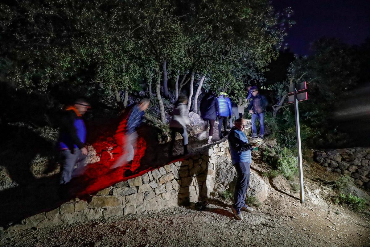 Imágenes de la visita nocturna a las pinturas rupestres de la Sarga