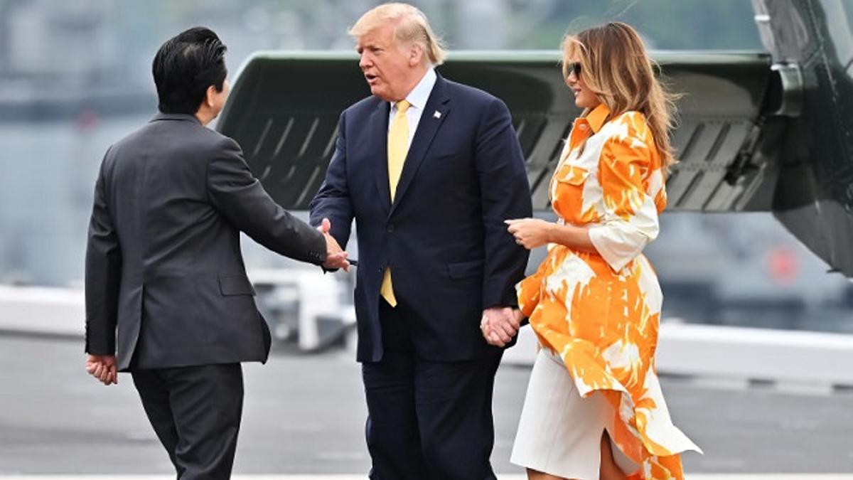 Melania Trump, junto a Donald Trump en su visita a Japón