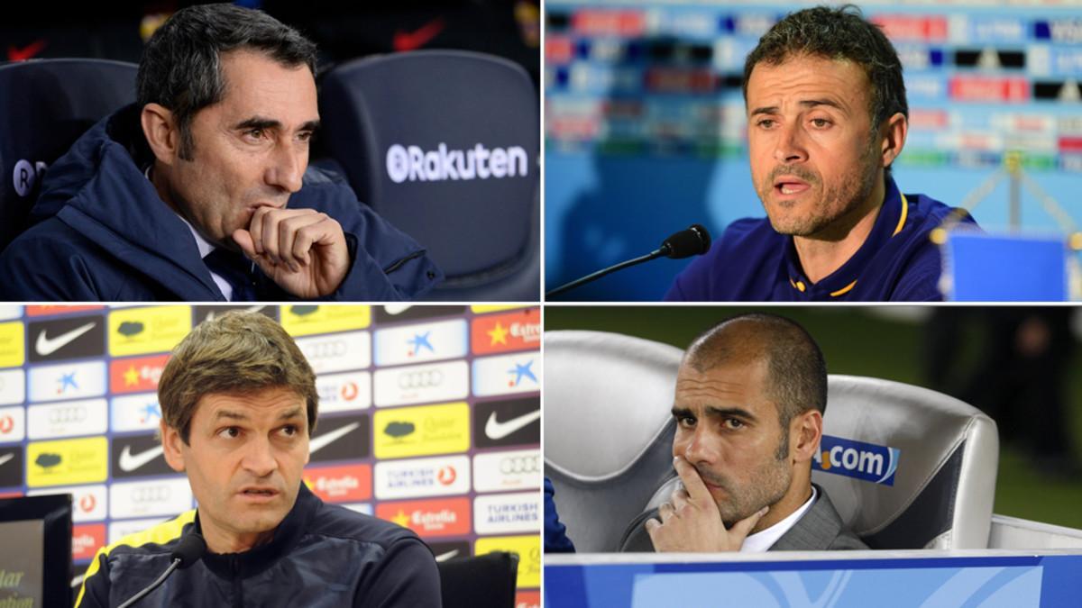 Ernesto Valverde, Luis Enrique Martínez, Tito Vilanova y Josep Guardiola