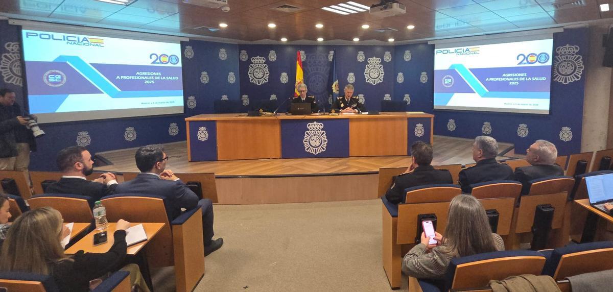 Presentación del balance de la Policía Nacional de agresiones a personal sanitario.