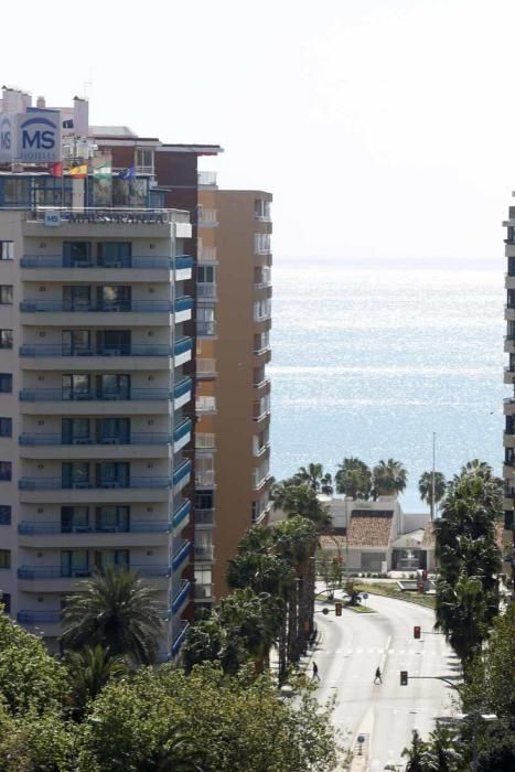 La Málaga desierta desde las alturas