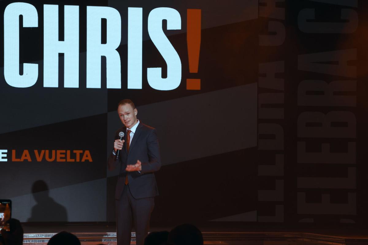 Chris Froome, durante la ceremonia de presentación del recorrido de la Vuelta a España 2026