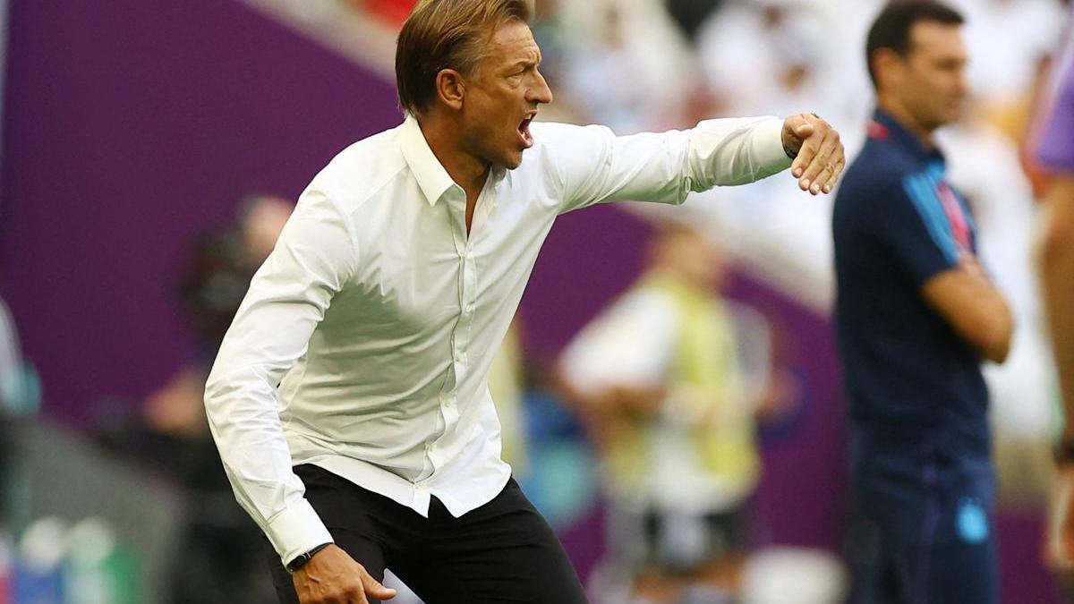 Hervé Renard, ex seleccionador de Arabia Saudí, durante el partido contra Argentina.