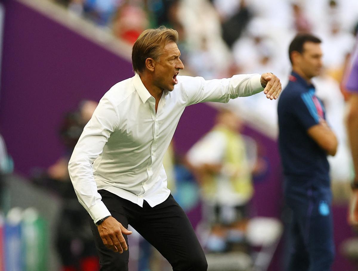 Hervé Renard, ex seleccionador de Arabia Saudí, durante el partido contra Argentina.