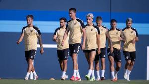 Dotor regresó este lunes parcialmente a los entrenamientos del Málaga CF.