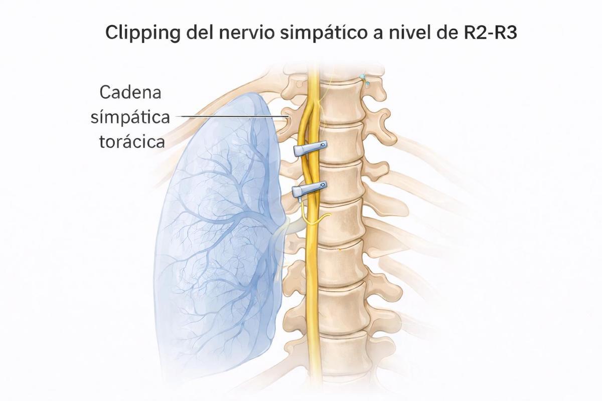 La intervención consiste en bloquear los nervios que provocan la sudoración excesiva o el rubor facial.