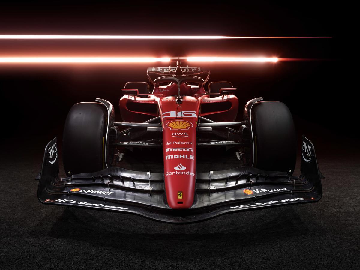 Maranello (Italy), 14/02/2023.- A handout photo made available by the Scuderia Ferrari press office shows the new Ferrari SF-23 Formula One race car during its presentation in Maranello, Italy, 14 February 2023. (Fórmula Uno, Italia) EFE/EPA/SCUDERIA FERRARI PRESS OFICE HANDOUT HANDOUT EDITORIAL USE ONLY/NO SALES