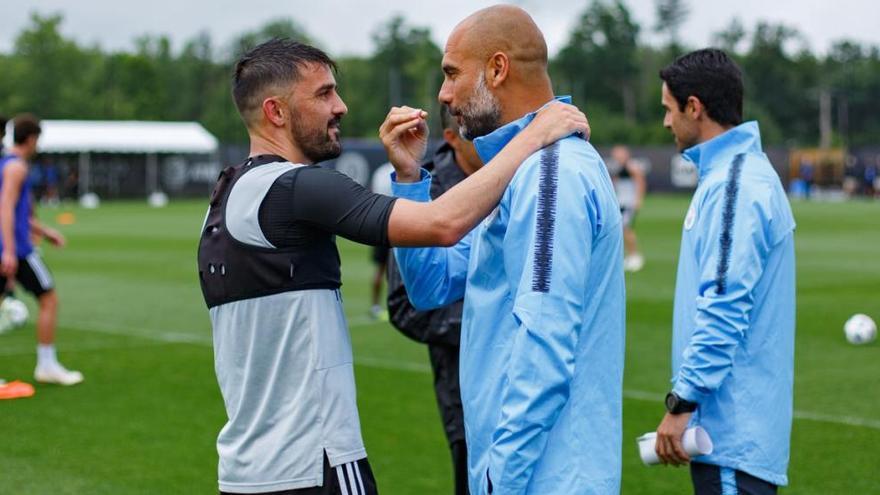 Villa se reencuentra con Guardiola en Nueva York