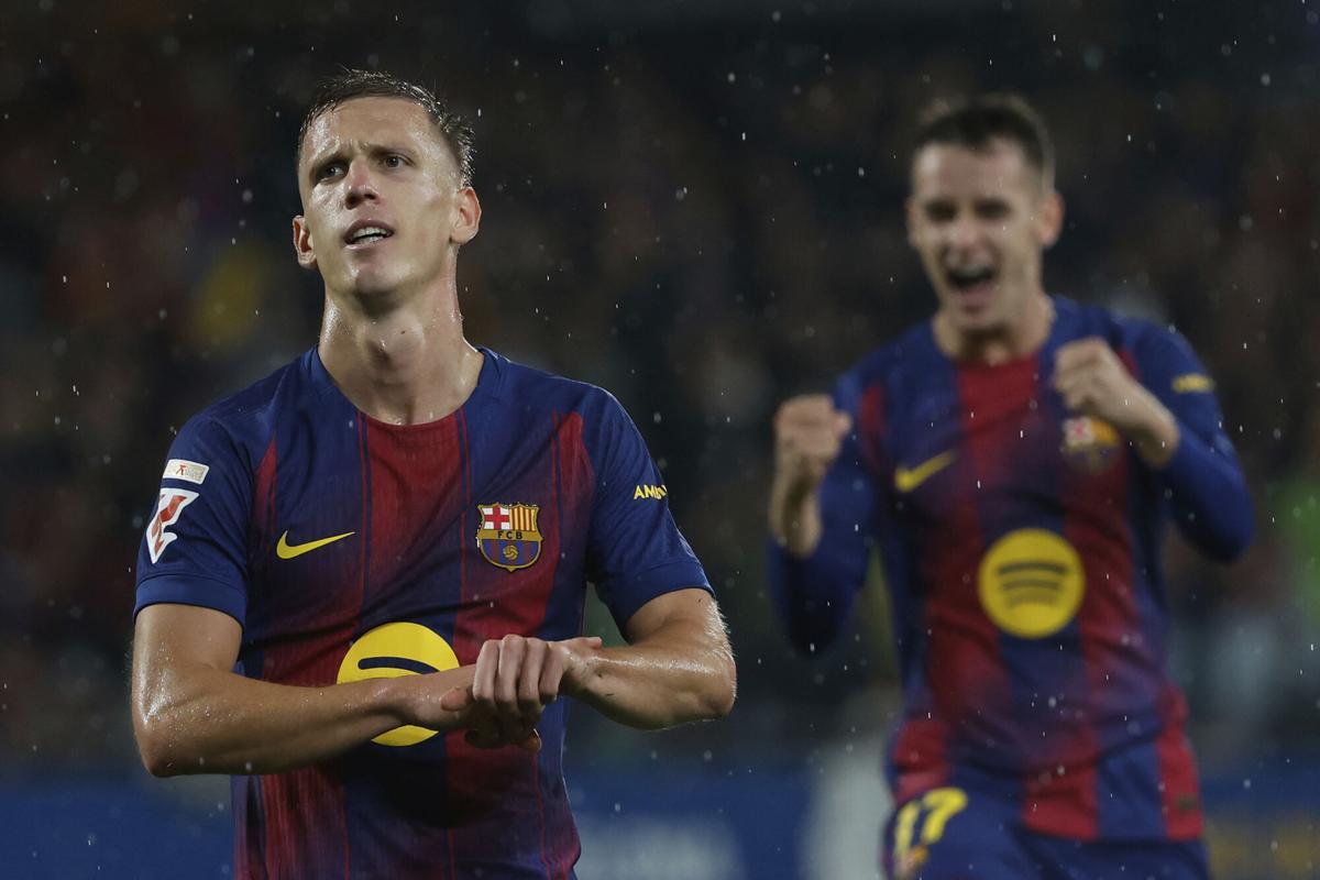 Olmo celebra su gol ante el Getafe