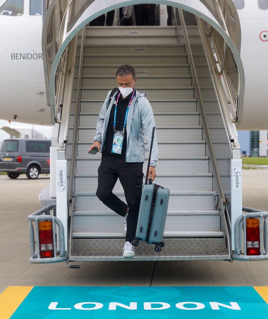 Luis Enrique, a su llegada a Londres.