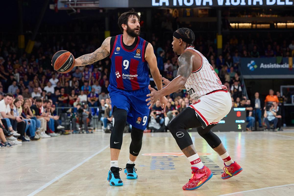 Ricky Rubio, en el segundo duelo ante Olympiacos