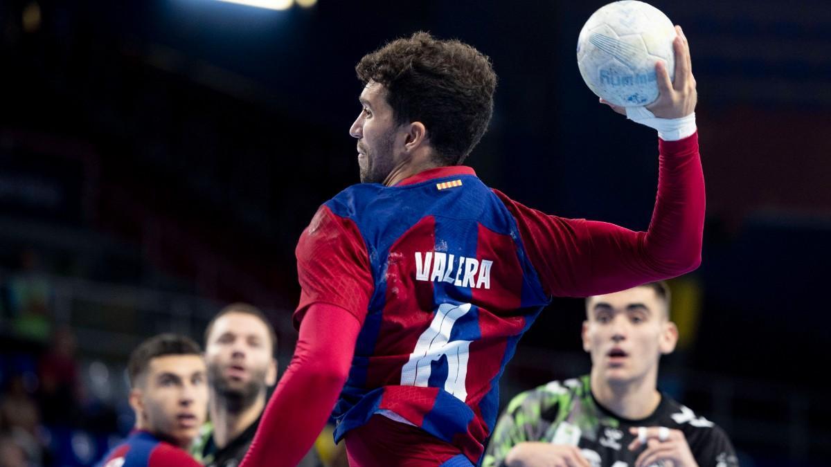 Pol Valera, durante un partido