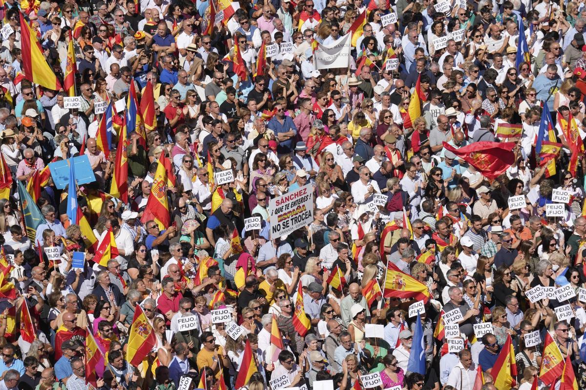 Manifestación del PP contra la amnistía en Madrid