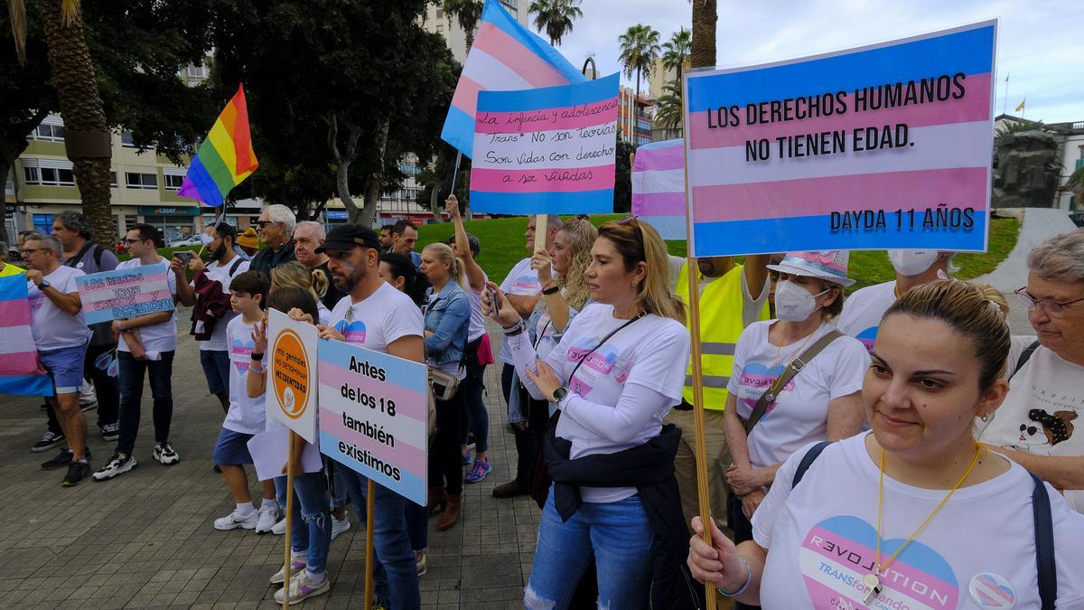 Manifestación contra los recortes de la Ley Trans