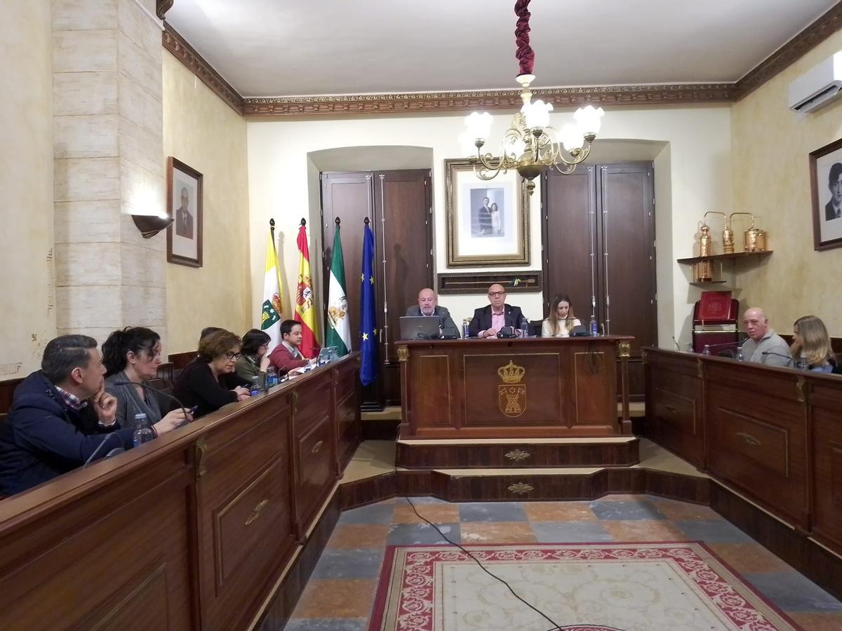 Miembros de la Corporación municipal de Rute, en un momento del pleno.