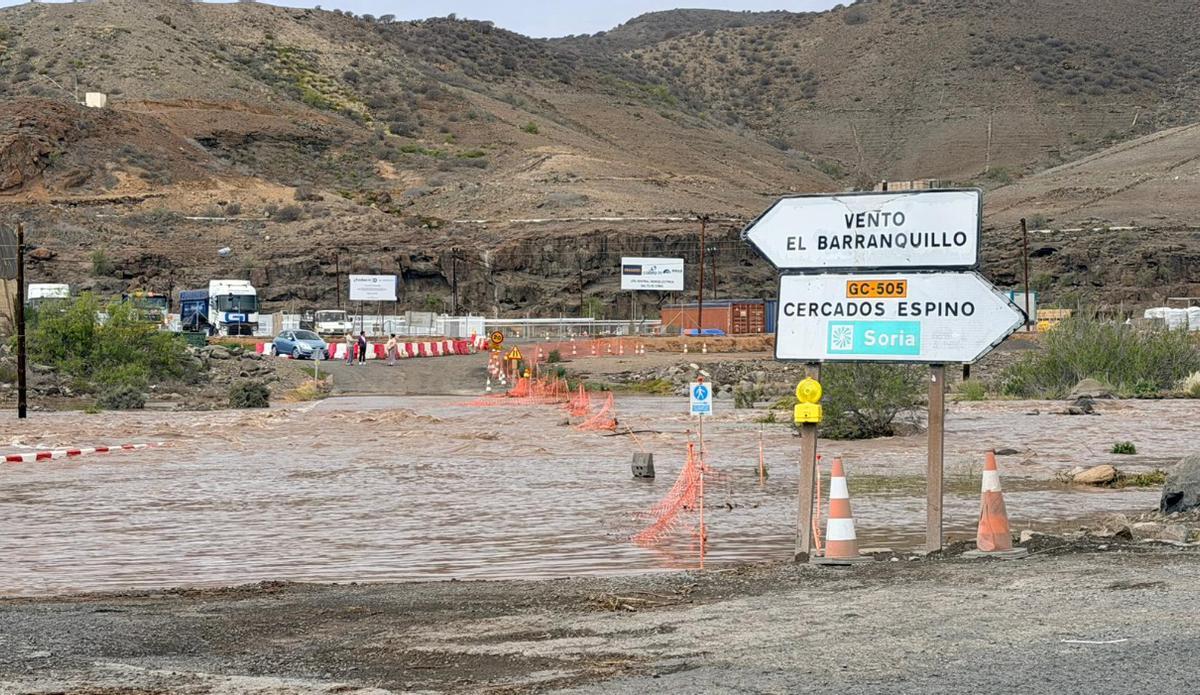 Barranco de Arguineguín durante la borrasca Therese
