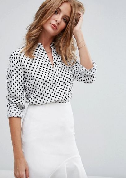Camisa básica de lunares de Asos