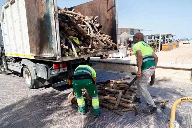 Reparto de leña para la noche de San Juan en València