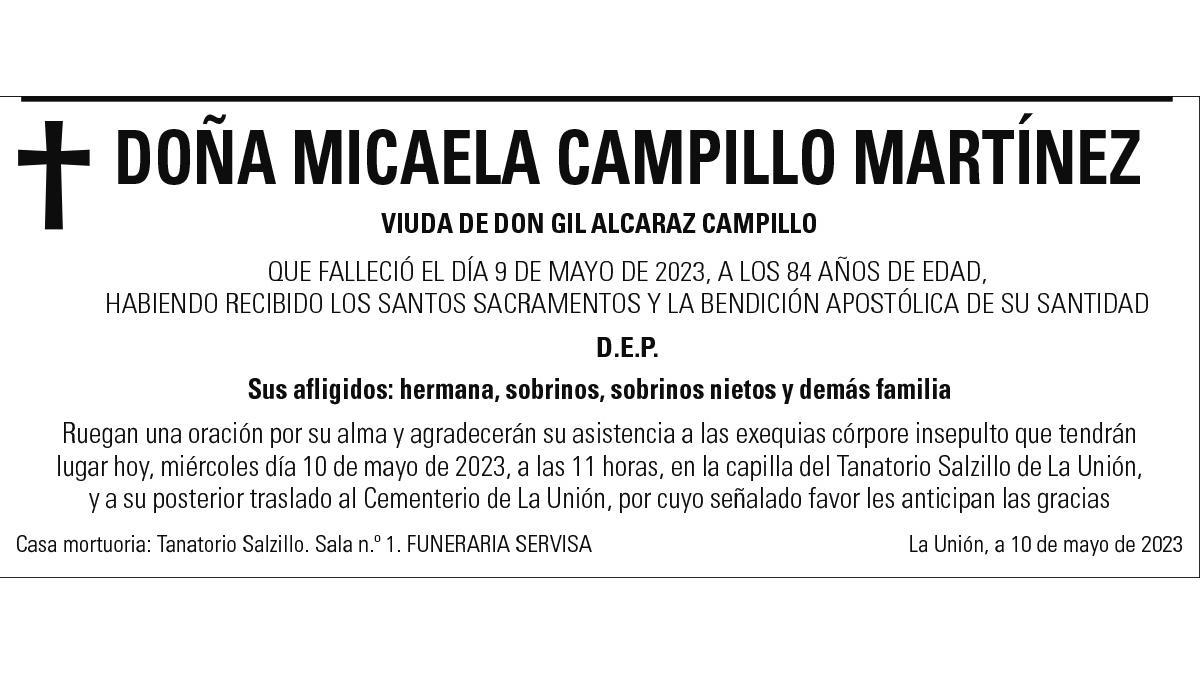 Dª Micaela Campillo Martínez