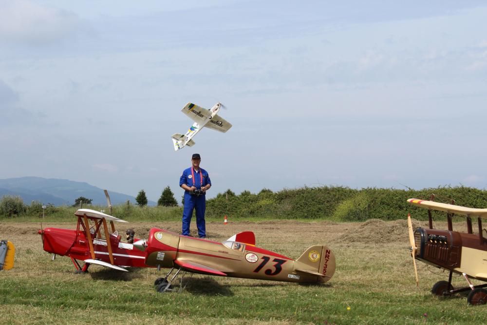 Exhibición de la patrulla de aeromodelismo del Ejército del Aire en Arnao