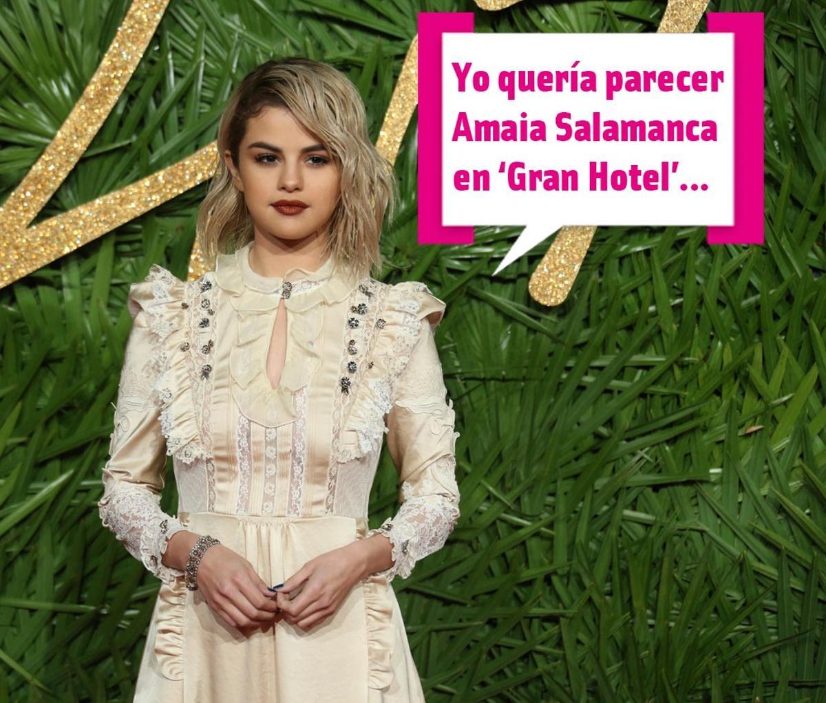 Selena Gomez y su look a lo Gran Hotel