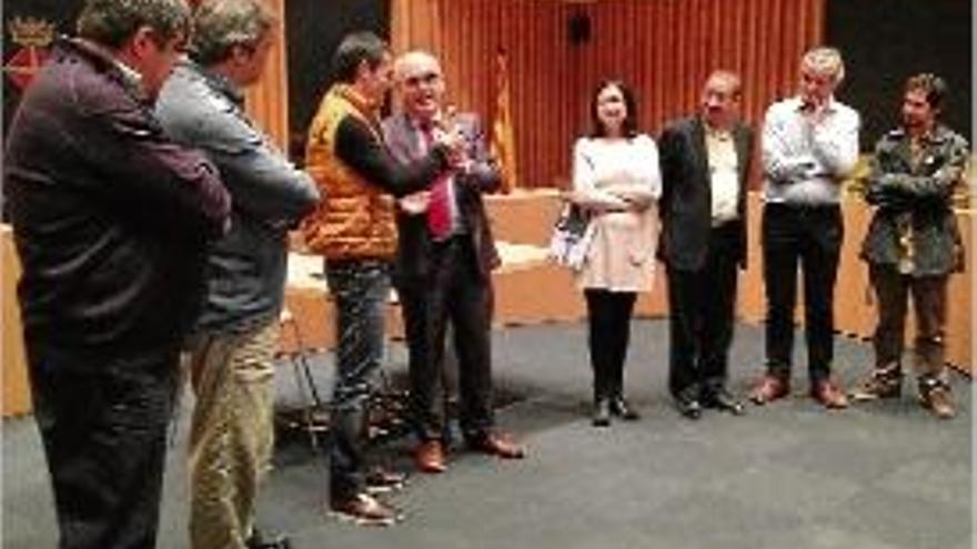 Imatge de l'acte de reconeixament que es va fer a l'Ajuntament.