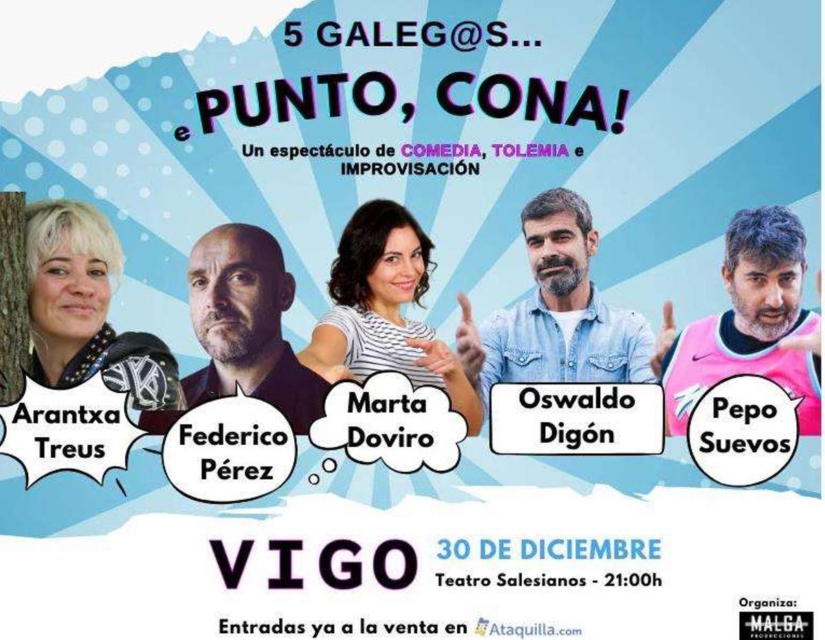 Cartel del espectáculo de humor de esta noche en el Teatro Salesianos.