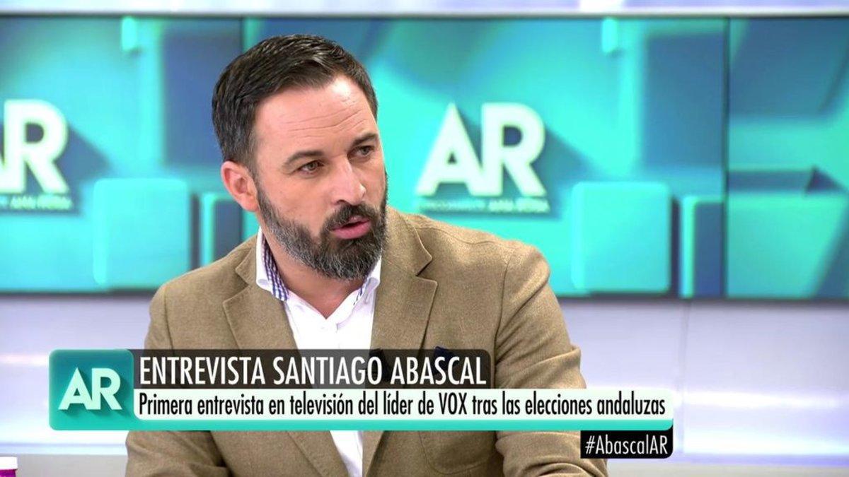 Santiago Abascal en una anterior intervención en 'El programa de Ana Rosa'