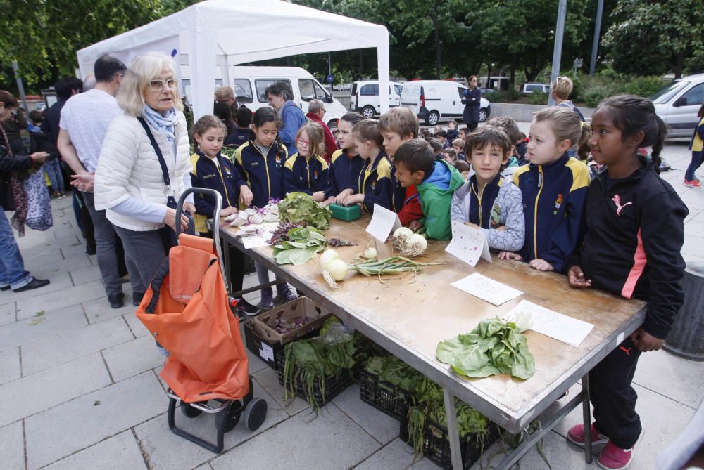 Els infants venen verdures al Mercat del Lleó