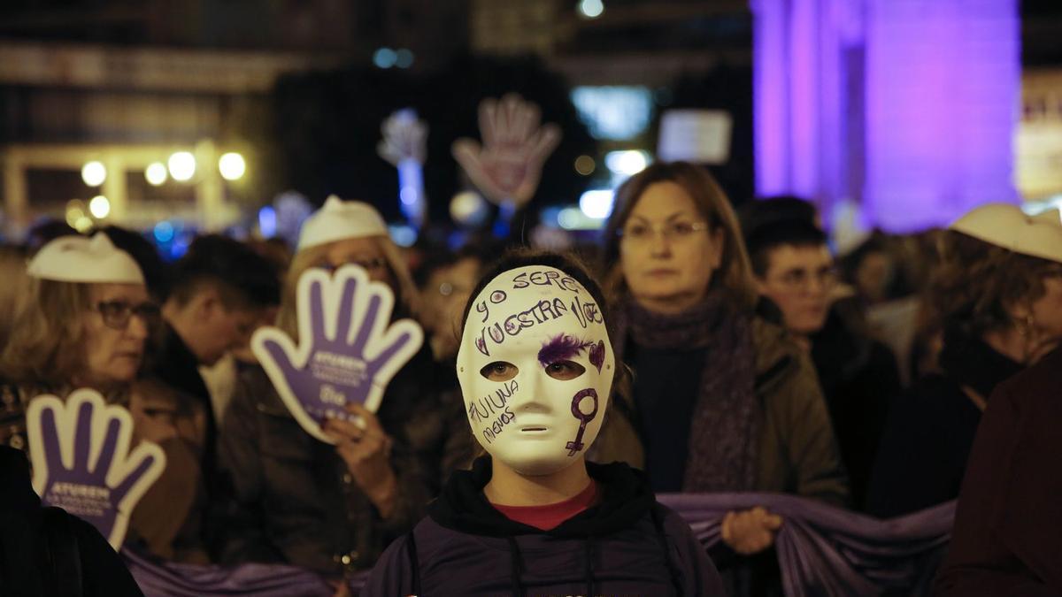 Foto de una manifestación en contra de la violencia de género.
