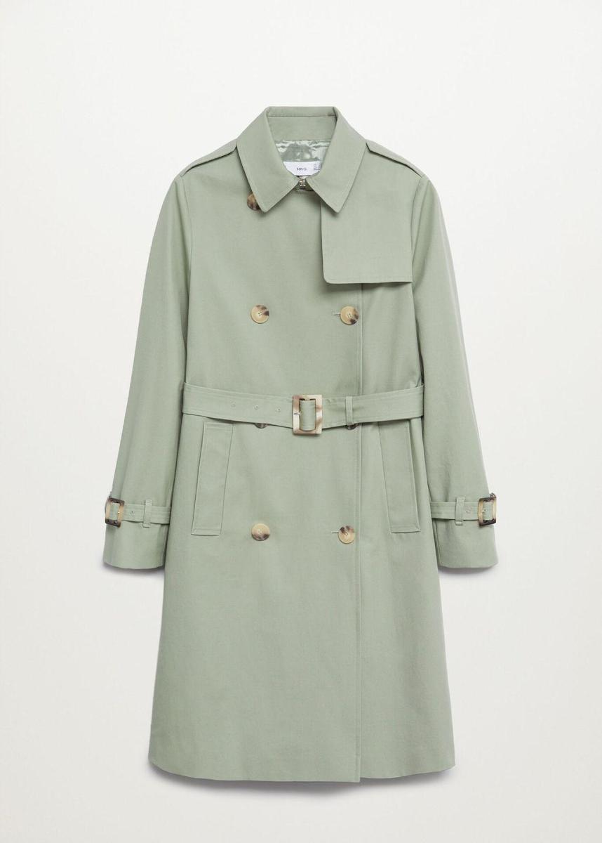 Trench de Mango en tono verde pastel (59,99 €)