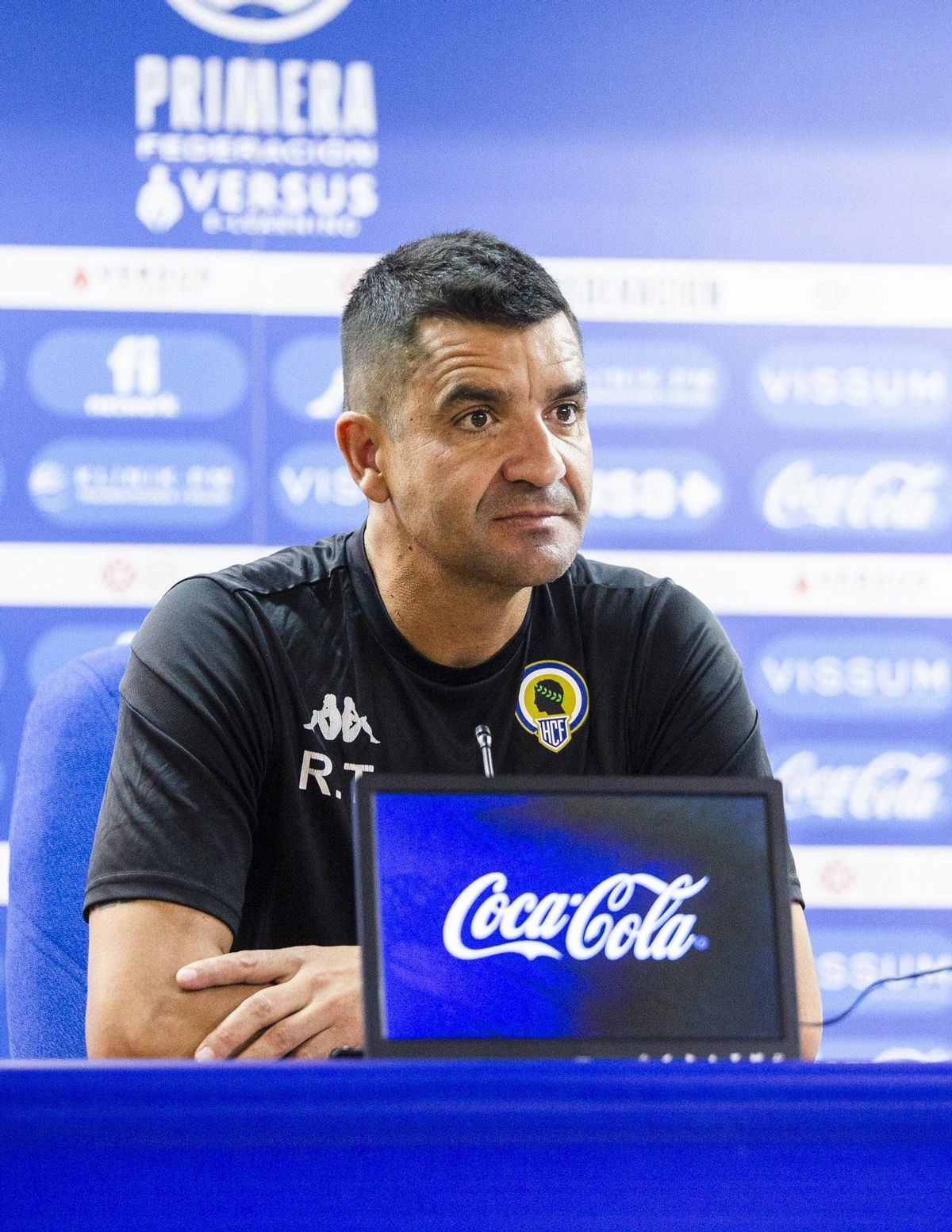 Rubén Torrecilla, en la sala de prensa del José Rico Pérez, en Alicante.