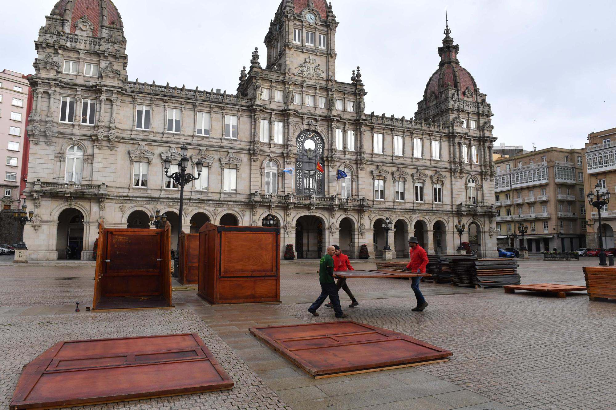 Navidad A Coruña | Comienza el montaje del poblado lapón