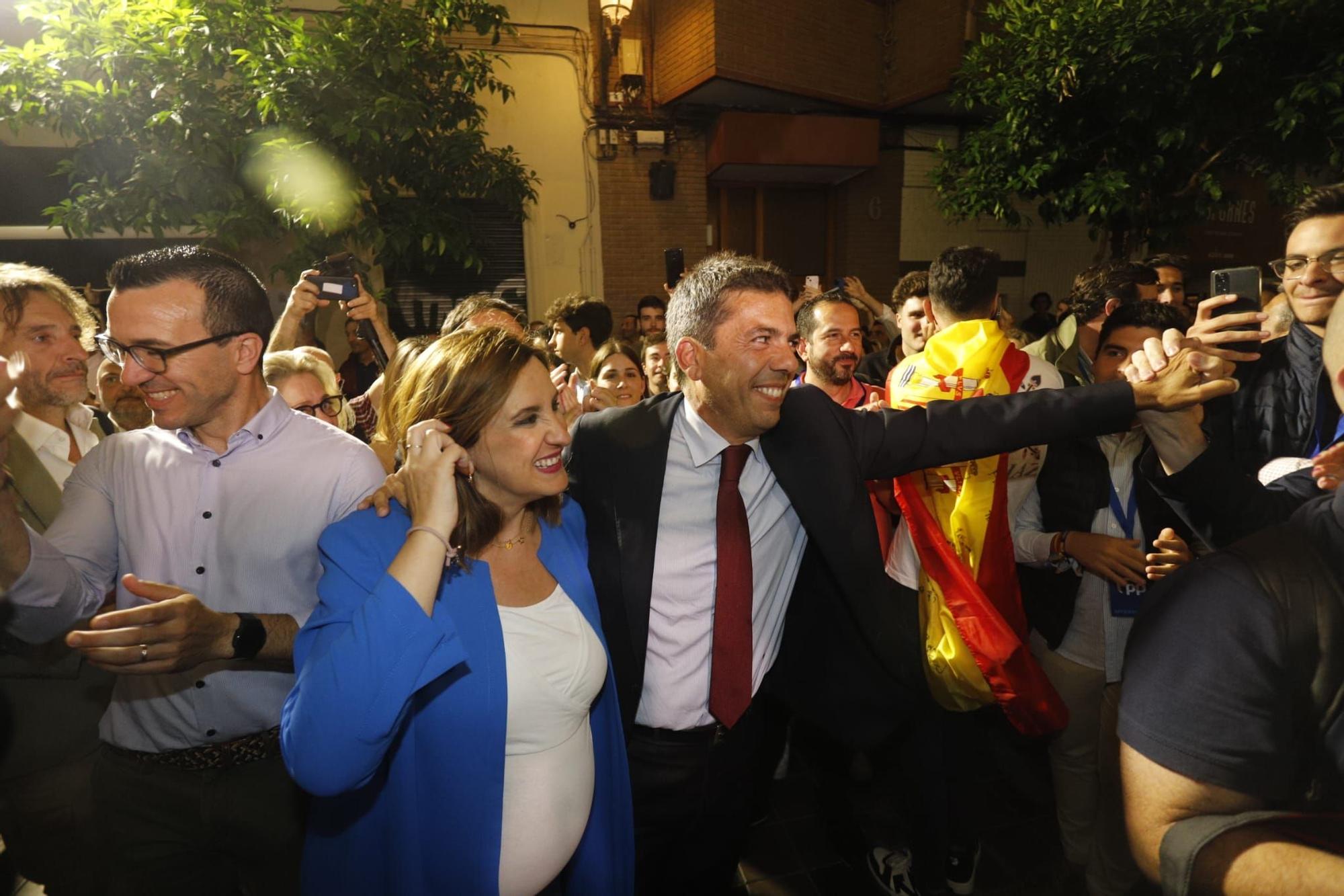 Mazón y Catalá celebran la victoria del PP en las elecciones autonómicas y municipales