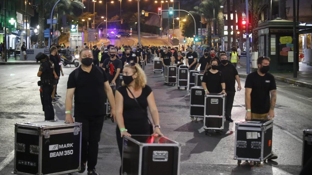 El sector del espectáculo se moviliza en Alicante bajo el lema "Alerta Roja"
